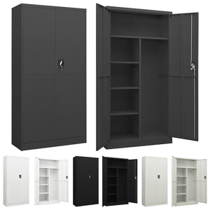 vidaXL Storage Cabinet with a Lock Storage Locker Storage Organizer Steel-18