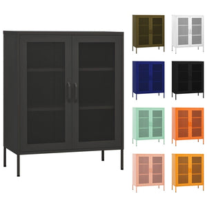 vidaXL Storage Cabinet Sideboard Filing Cabinet with Shelves for Hallway Steel-22