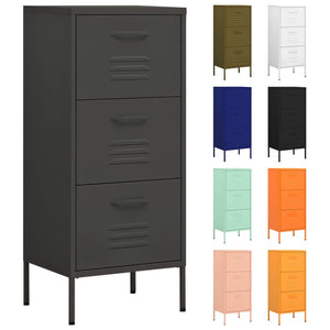 vidaXL Storage Cabinet Freestanding File Cabinet with Drawers for Office Steel-42