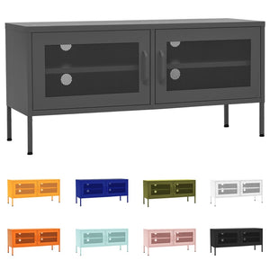 vidaXL TV Stand TV Unit Sideboard Home TV Console Media Unit Cupboard Steel-21