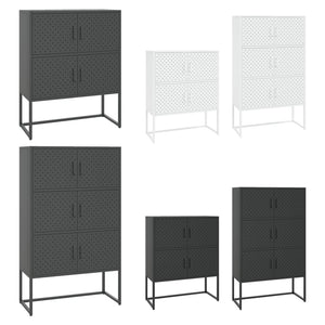 vidaXL Storage Cabinet Sideboard Cabinet for Entryway Bedroom Office Steel-16
