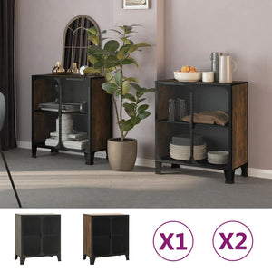 vidaXL Storage Cabinet File Cabinet with Doors for Living Room Metal and MDF-3