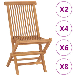 vidaXL Patio Folding Chairs Outdoor Garden Camping Lawn Chair Solid Wood Teak-3