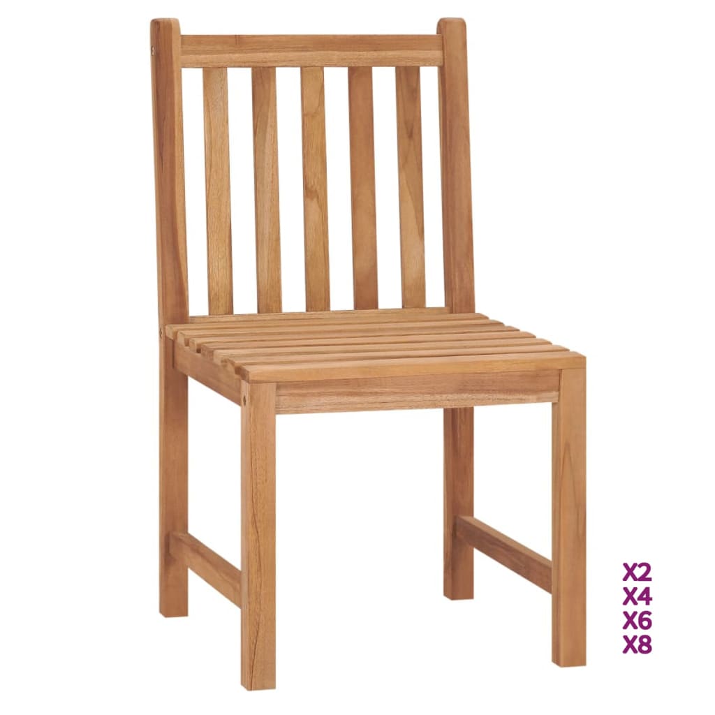 vidaXL 2/4/6/8x Solid Wood Teak Patio Chairs Garden Outdoor Balcony Lounge-2