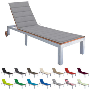 vidaXL Patio Lounge Chair Sunlounger Sunbed with Cushion Solid Acacia Wood-27