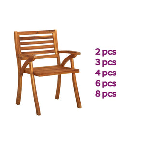 vidaXL Patio Chairs Outdoor Patio Dining Chair with Armrest Solid Wood Acacia-22