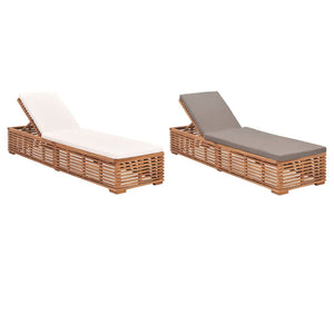 vidaXL Patio Lounge Chair Outdoor Chair Sunlounger with Cushion Solid Teak-10