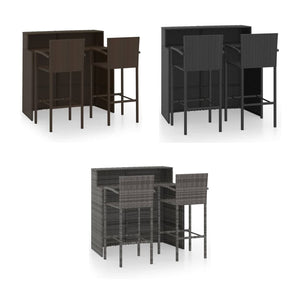 vidaXL Patio Bar Set Bar Table and Stools Patio Furniture Set Conversation Set-2