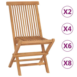 vidaXL Patio Folding Chairs Camping Garden Chair with Backrest Solid Wood Teak-19