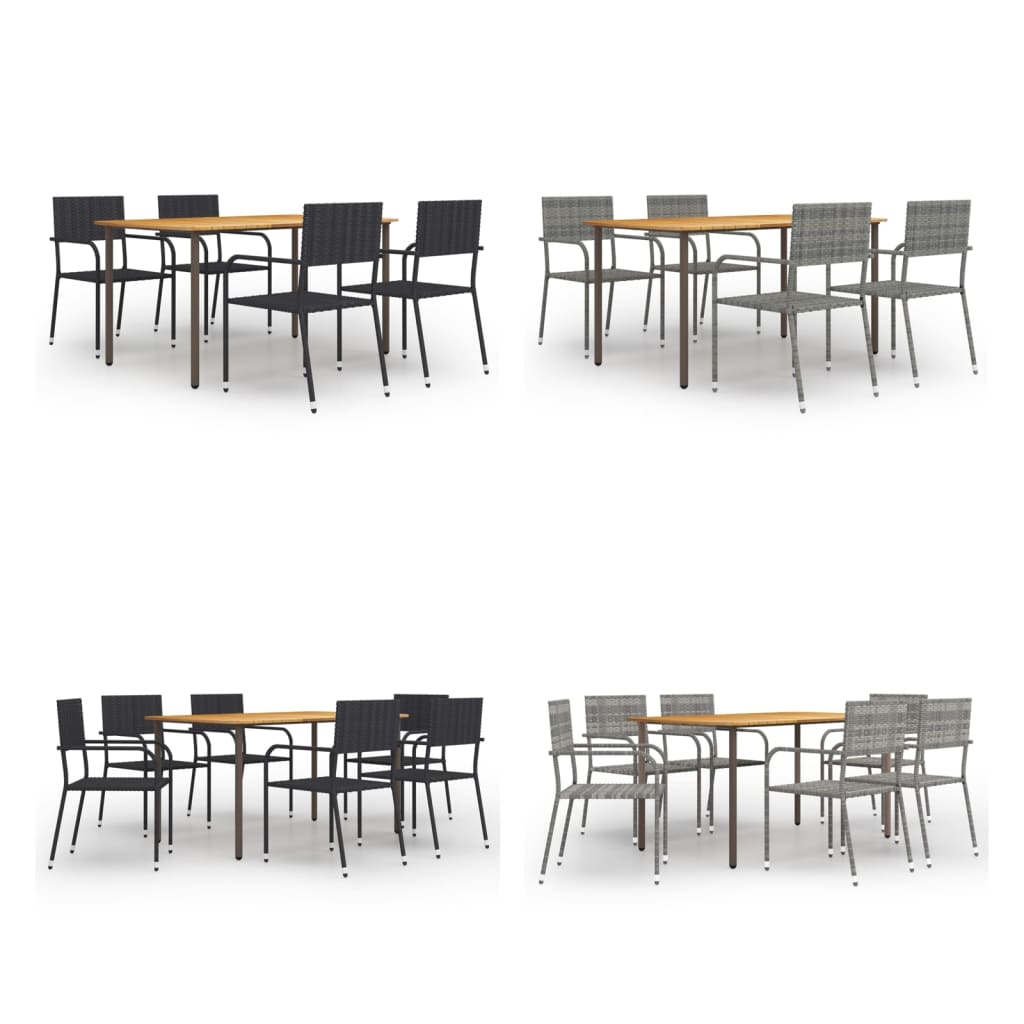 vidaXL Patio Dining Set Dining Table and Chairs Furniture Set Poly Rattan-8