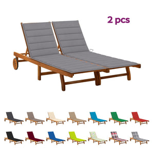 vidaXL Patio Lounge Chair Sunbed Sunlounger with Cushion Solid Acacia Wood-0