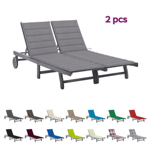 vidaXL Patio Lounge Chair Sunbed Sunlounger with Cushion Solid Acacia Wood-2