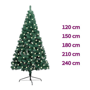 vidaXL Artificial Half Pre-lit Christmas Tree with Stand Party Decoration PVC-41