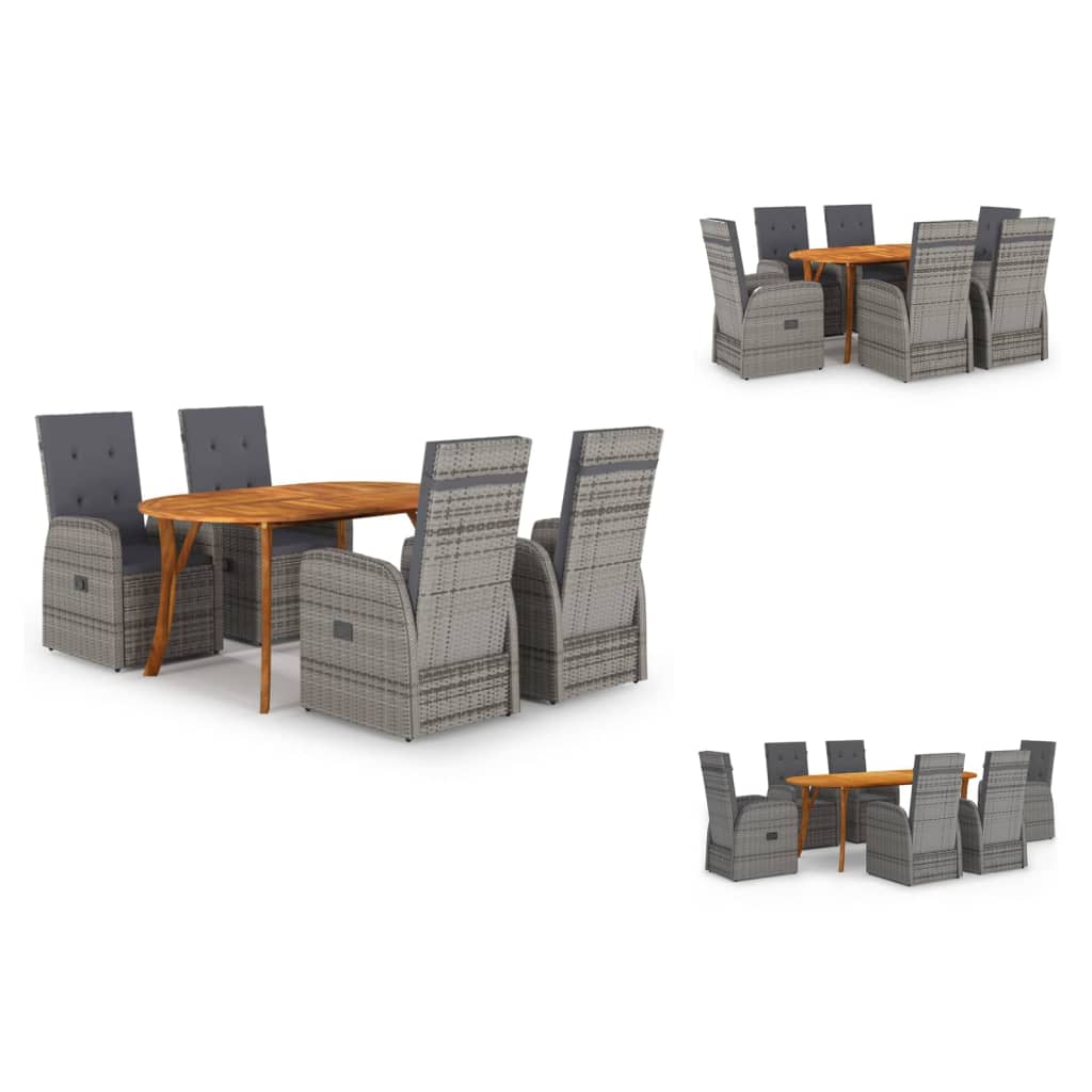 vidaXL Patio Lounge Set 8 Piece Sectional Sofa with Cushions Solid Wood Pine-20