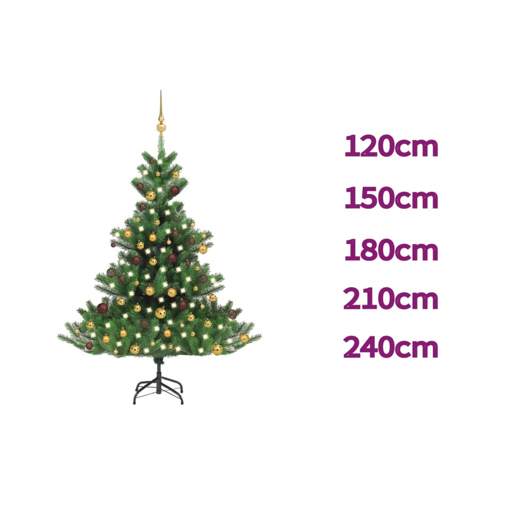 vidaXL Christmas Tree Nordmann Fir Artificial Xmas Tree with LED and Ball Set-16