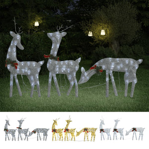 vidaXL Christmas Decoration Reindeer Family Christmas Lighting with LEDs Mesh-8