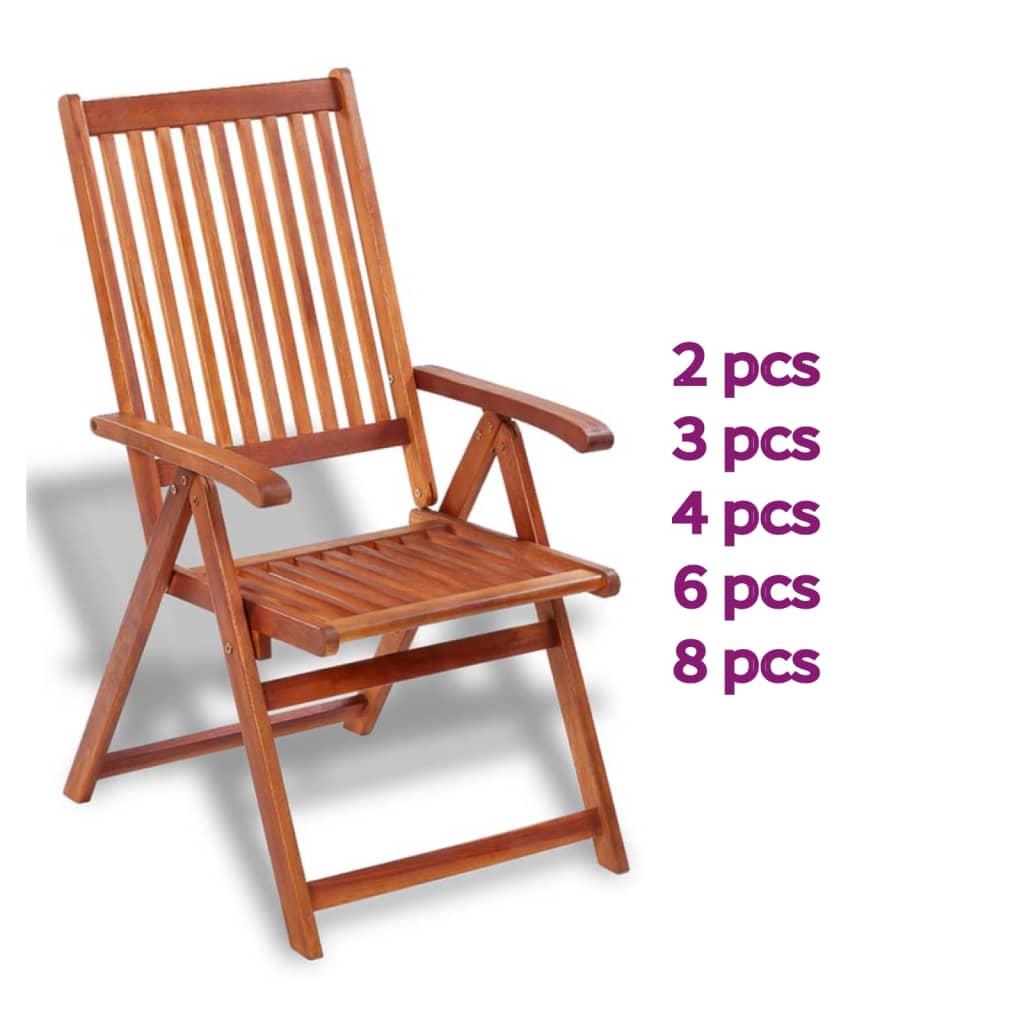 vidaXL Patio Folding Chairs Camping Garden Lawn Chair Solid Wood Acacia Brown-26