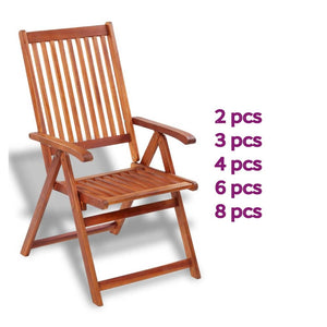 vidaXL Patio Folding Chairs Camping Garden Lawn Chair Solid Wood Acacia Brown-26