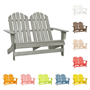 vidaXL 2-Seater Patio Adirondack Chair Outdoor Furniture Seat Solid Wood Fir-10