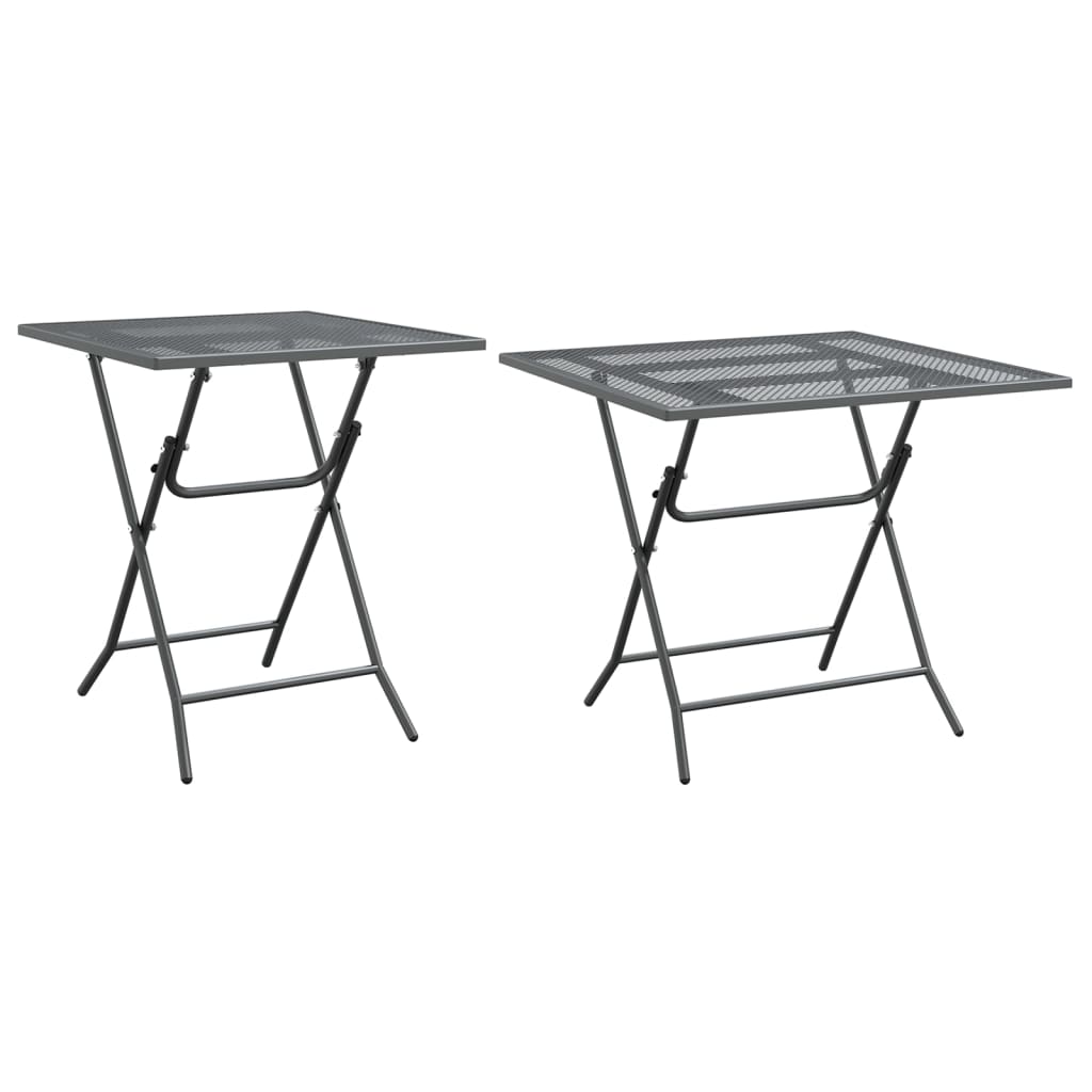 vidaXL Patio Table Expanded Metal Mesh 31.5"x31.5"x28.3"/23.6"x23.6"x28.3"-2