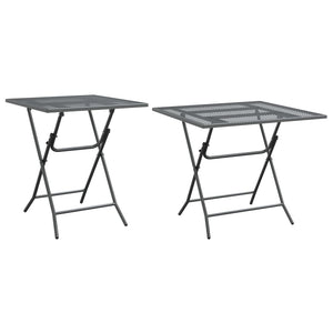 vidaXL Patio Table Expanded Metal Mesh 31.5"x31.5"x28.3"/23.6"x23.6"x28.3"-2