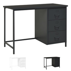 vidaXL Desk Industrial Home Office Study Desk Computer Desk with Drawers Steel-5