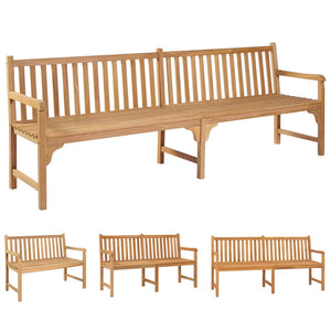 vidaXL Outdoor Patio Bench Garden Front Porch Chair Bench Solid Wood Teak-22