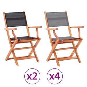 vidaXL Patio Folding Chairs Garden Chair Solid Wood Eucalyptus and Textilene-27