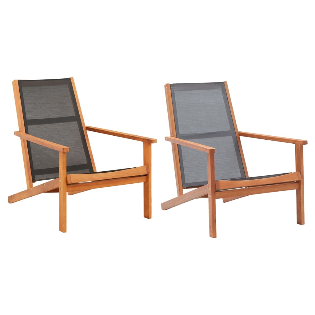 vidaXL Patio Lounge Chair Outdoor Chair Solid Wood Eucalyptus and Textilene-6