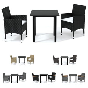 vidaXL Patio Dining Set Outdoor Dining Set Table and Chair Set Poly Rattan-28