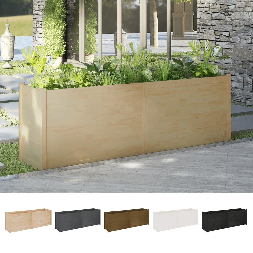 vidaXL Planter Outdoor Raised Garden Bed Patio Flower Box Solid Wood Pine-6