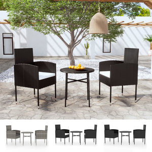 vidaXL 3 Piece Patio Dining Set Poly Rattan Anthracite-15