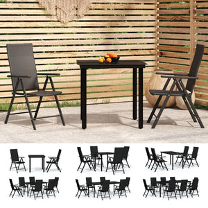 vidaXL Patio Dining Set Outdoor Dining Set Garden Table and Chair Set Black-7