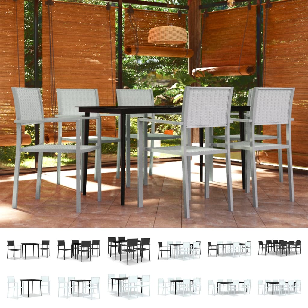 vidaXL Patio Dining Set Outdoor Dining Set Table and Chair Set for Garden-5