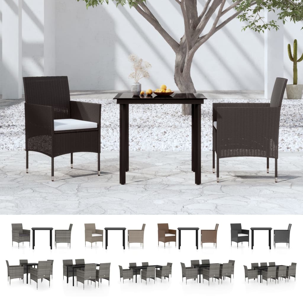 vidaXL Patio Dining Set Outdoor Dining Set Table and Chair Set for Garden-8