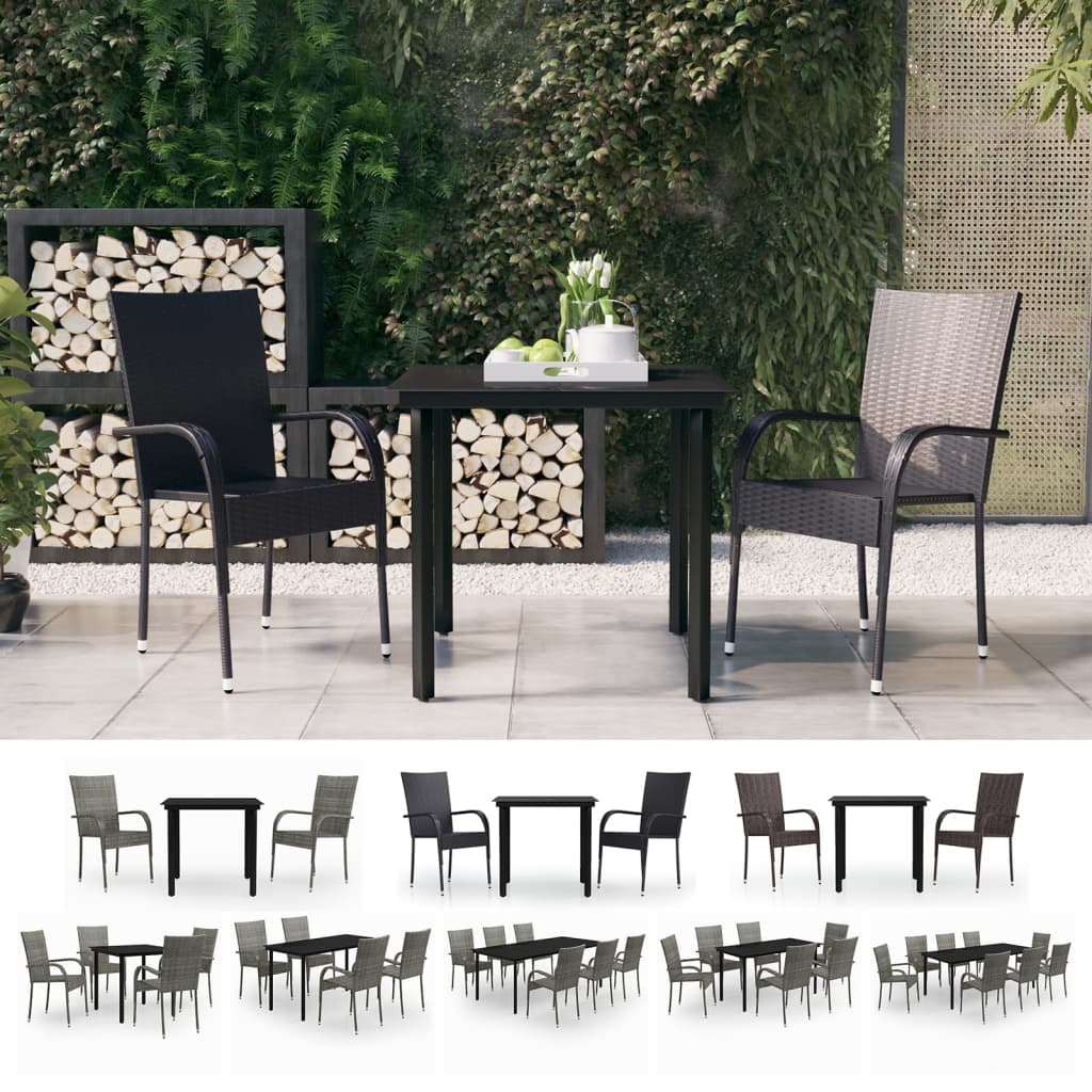 vidaXL Patio Dining Set Outdoor Dining Set Table and Chair Set for Garden-7