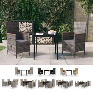 vidaXL Patio Dining Set 3/5/7 Piece Multi Colors 31.5"/55.1" Table Length-4