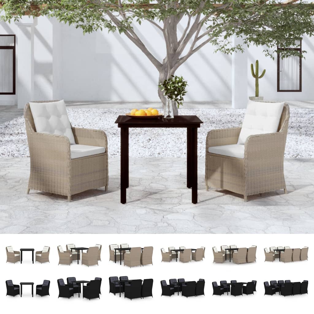 vidaXL Patio Dining Set Outdoor Dining Set Table and Chair Set for Garden-3