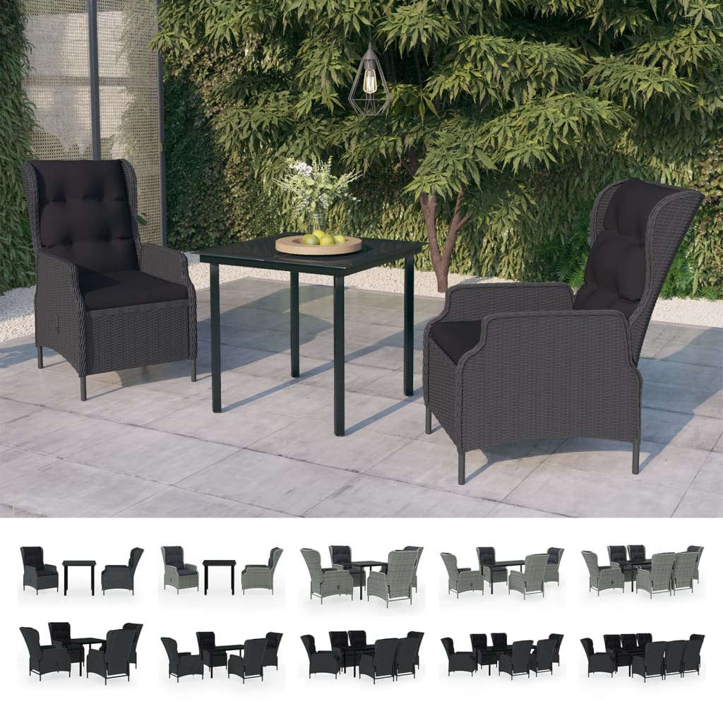 vidaXL Patio Dining Set Outdoor Dining Set Table and Chair Set for Garden-8