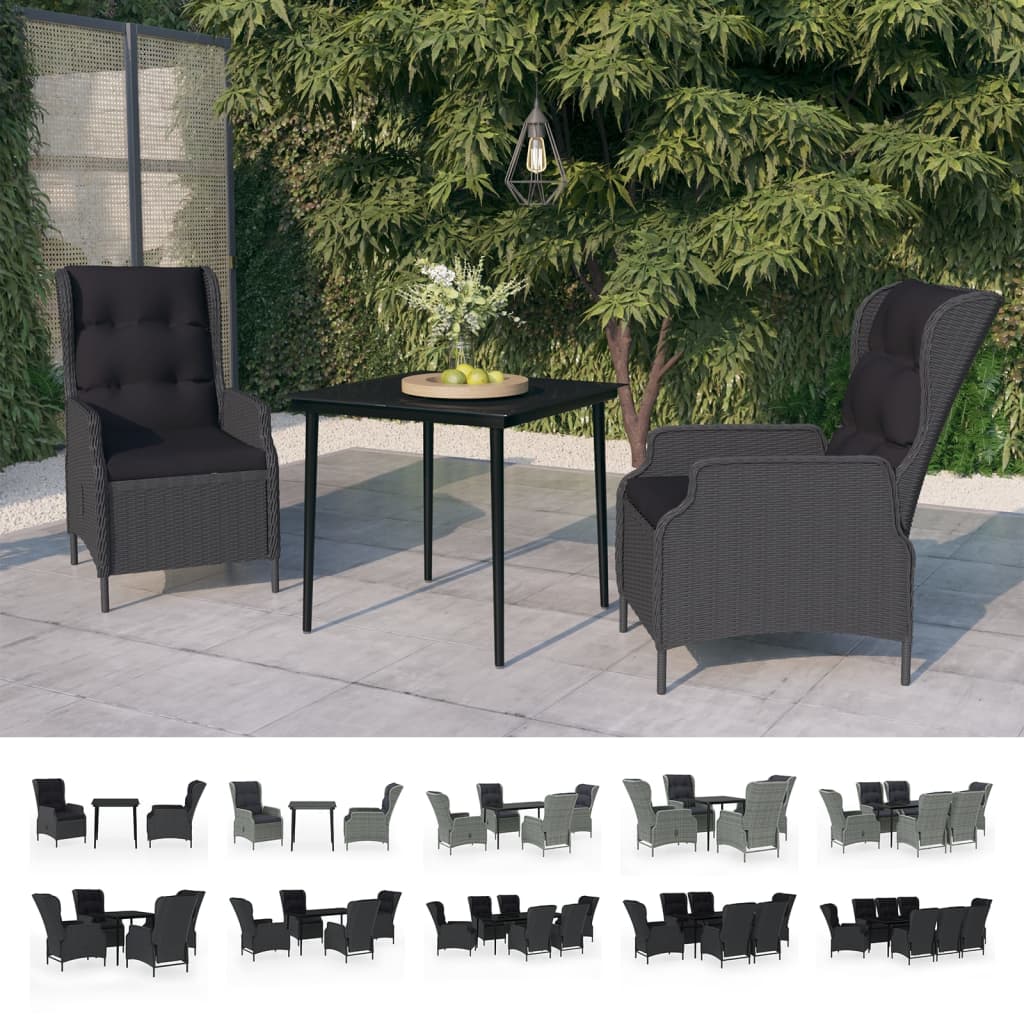 vidaXL Patio Dining Set Outdoor Dining Set Table and Chair Set for Garden-8