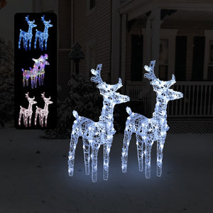 vidaXL Christmas Reindeers Xmas Decoration Light Display with LEDs Acrylic-3