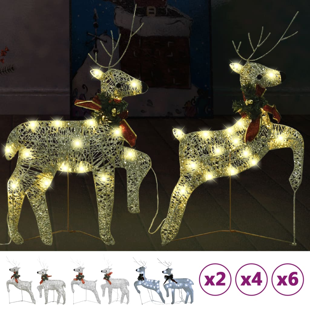 vidaXL Christmas Reindeers Decoration Christmas Lighting Display with LEDs-3