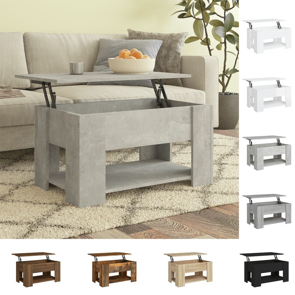 vidaXL Coffee Table Lift Top End Table Accent Side Sofa Table Engineered Wood-36