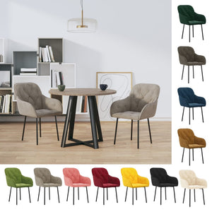 vidaXL Dining Chairs 2 Pcs Accent Upholstered Chair for Living Room Velvet-28