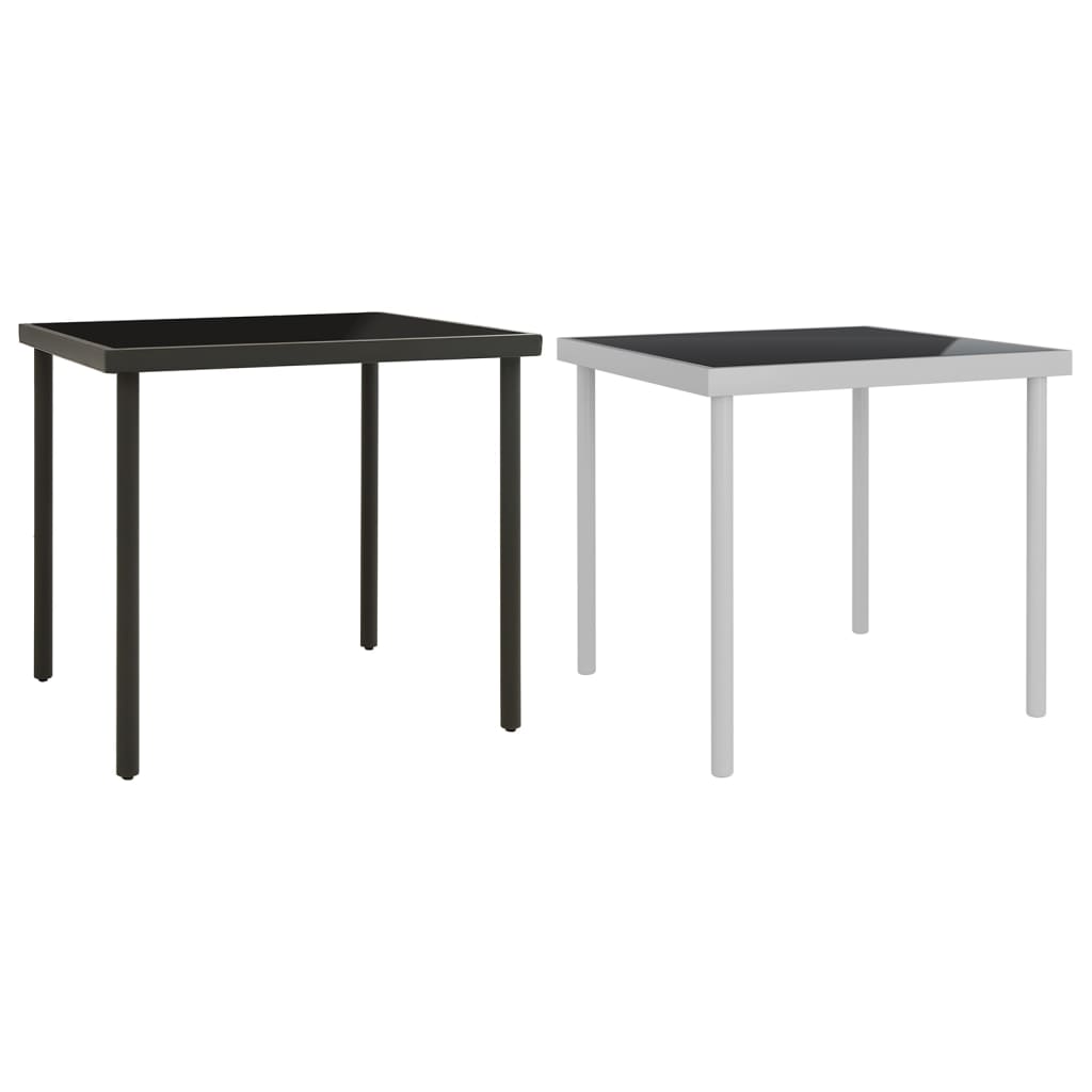 vidaXL Patio Dining Table Glass and Steel Furniture Anthracite/Light Gray-6