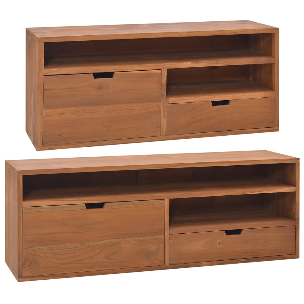 vidaXL TV Stand TV Unit Sideboard Home TV Console Media Unit Solid Teak Wood-8