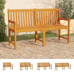 vidaXL Outdoor Patio Bench Garden Park Bench with Armrests Solid Wood Acacia-5