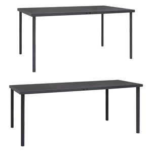 vidaXL Patio Dining Table Anthracite Steel 59.1"x35.4"x29.1"/74.8"x35.4"x29.1"-11