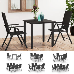 vidaXL Patio Dining Set Outdoor Dining Set Garden Table and Chair Set Black-44