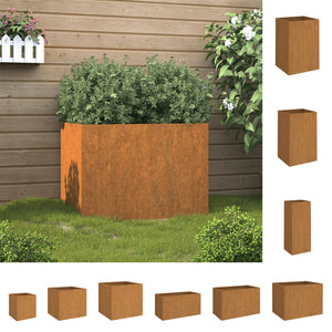 vidaXL Planter Stand Outdoor Raised Garden Bed for Vegetables Corten Steel-12